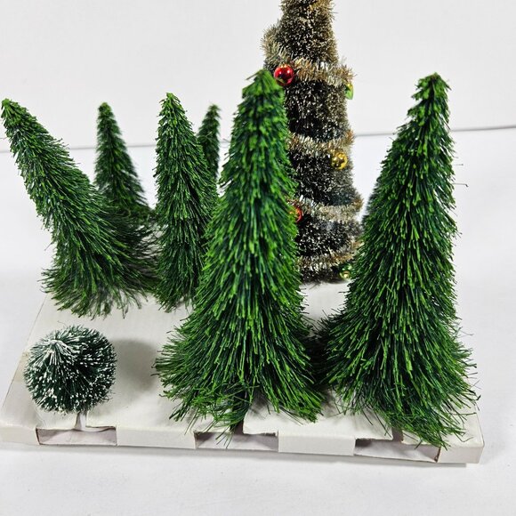 Department 56 Mini Sisal Evergreens Christmas Tree Bush Hedge Pine Trees Lot - Picture 6 of 9